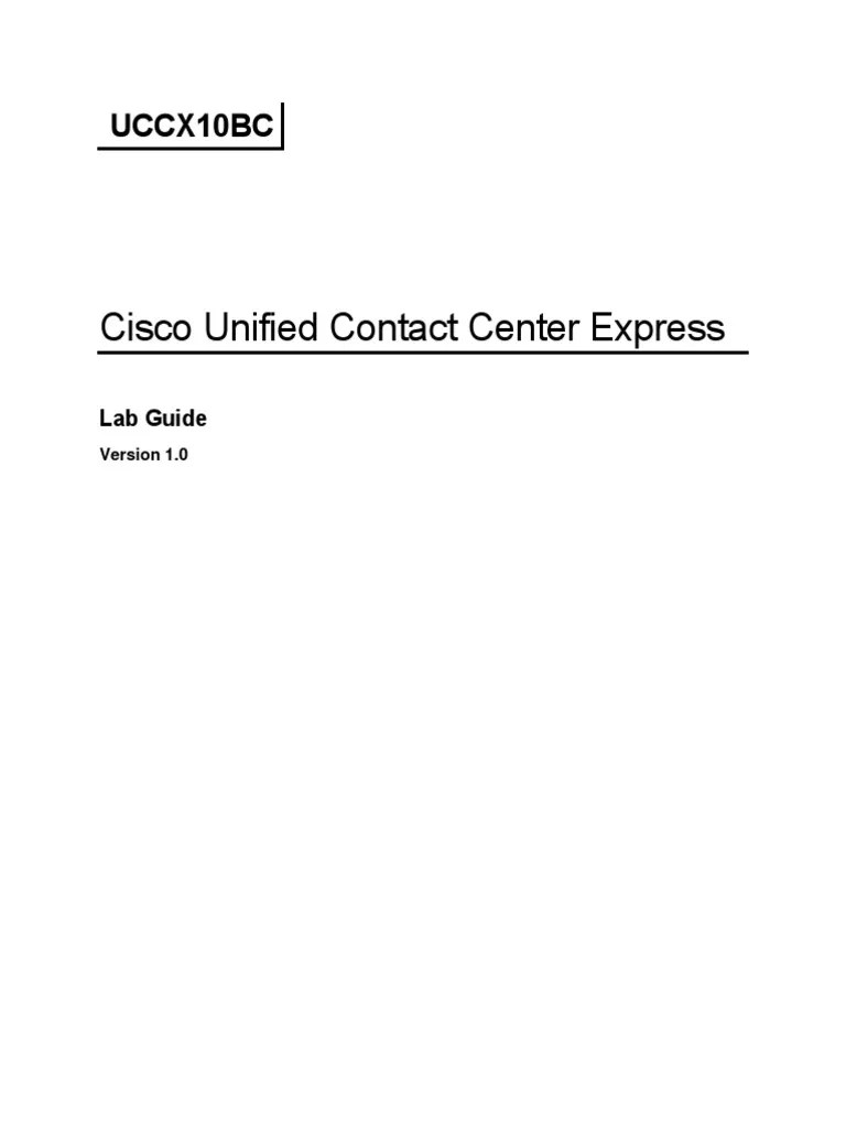 UCCX Lab Guide PDF Remote Desktop Services  Browser