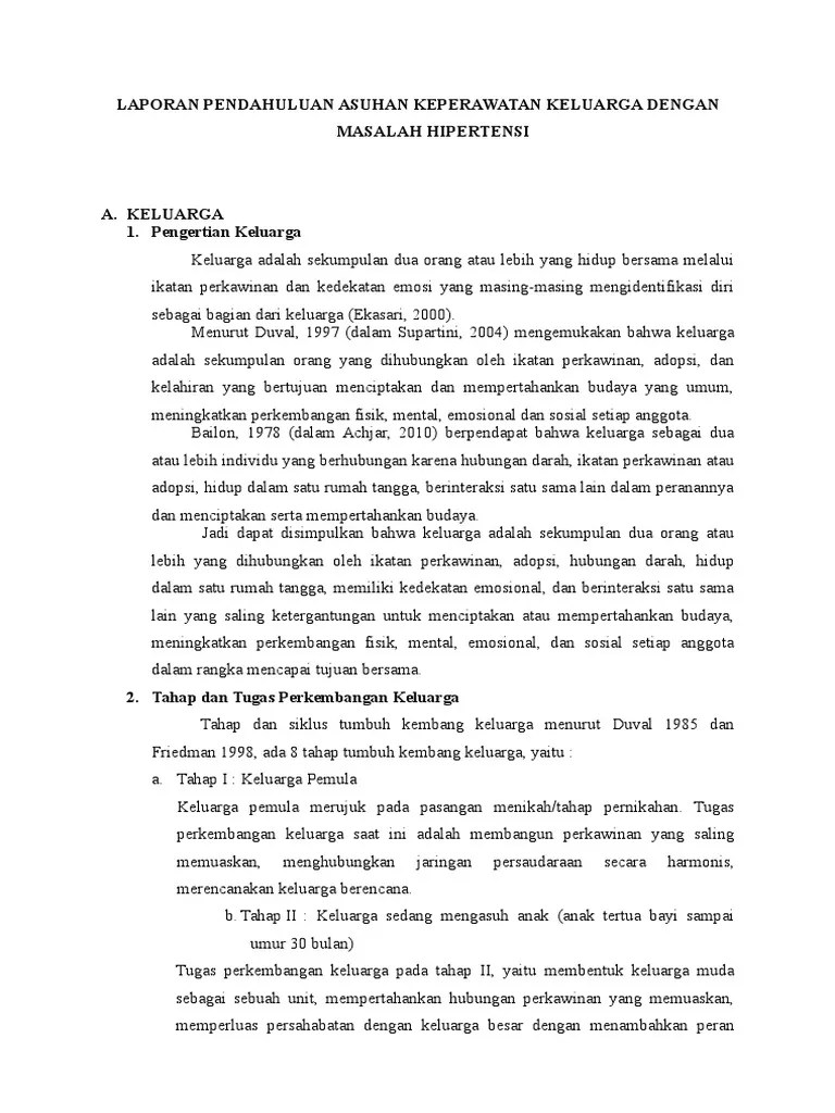 Laporan Pendahuluan Asuhan Keperawatan Keluarga Dengan Masalah Hipertensi