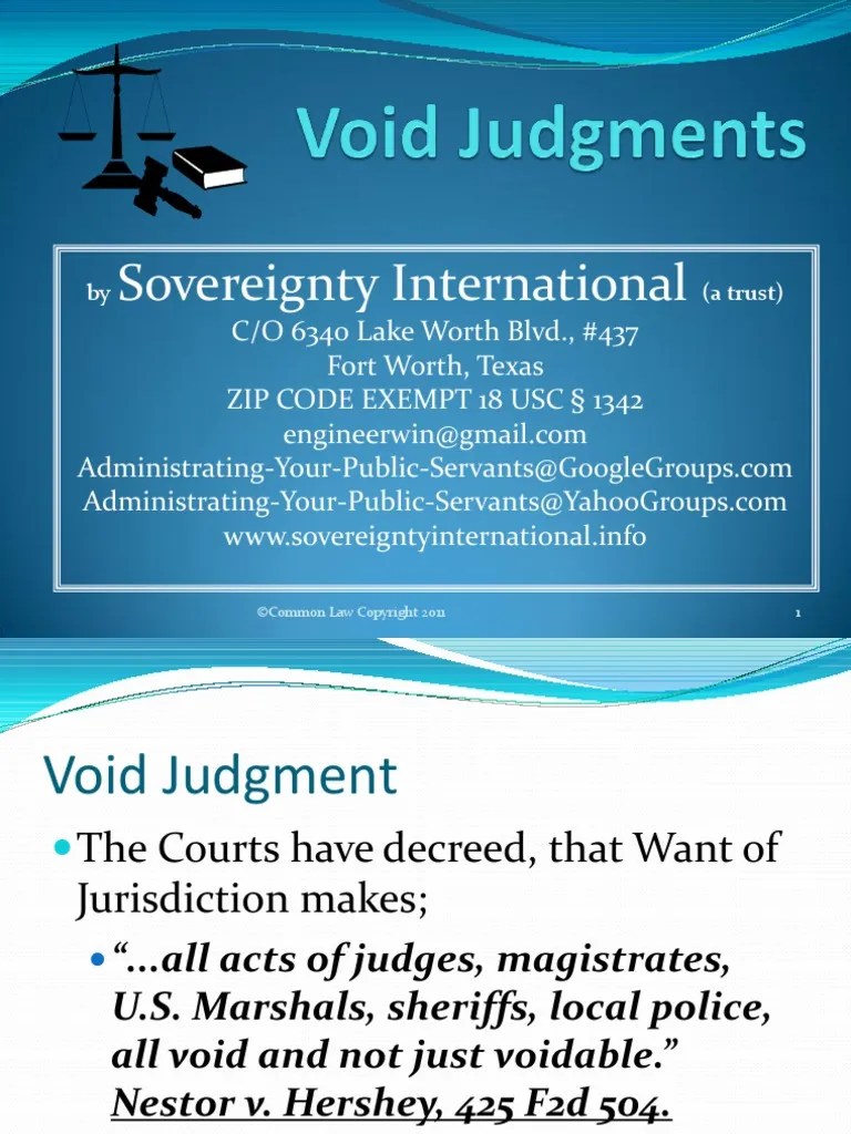 Void Judgments Appeal Void (Law)