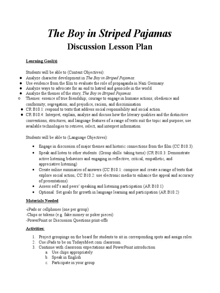 0417 bispj discussion lesson Educational Assessment Lesson Plan