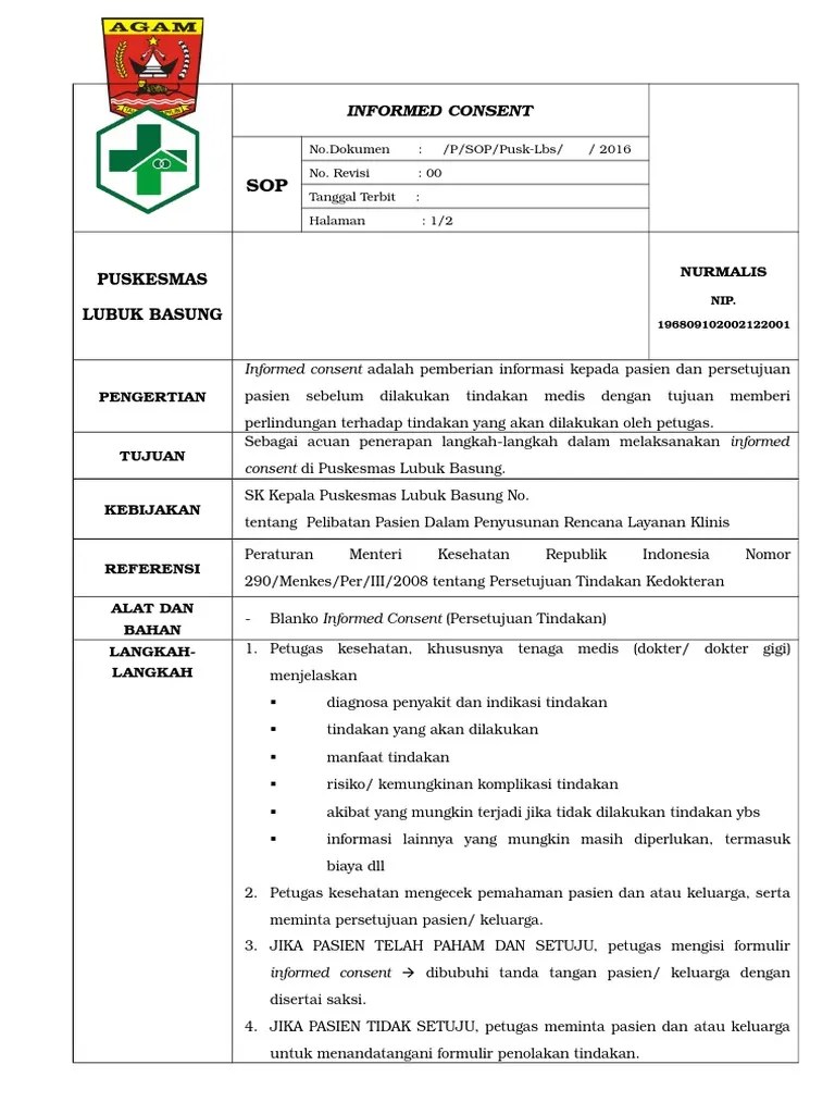 7.4.4.1 Informed Consent + Daftar Tilik CONTOH SOP