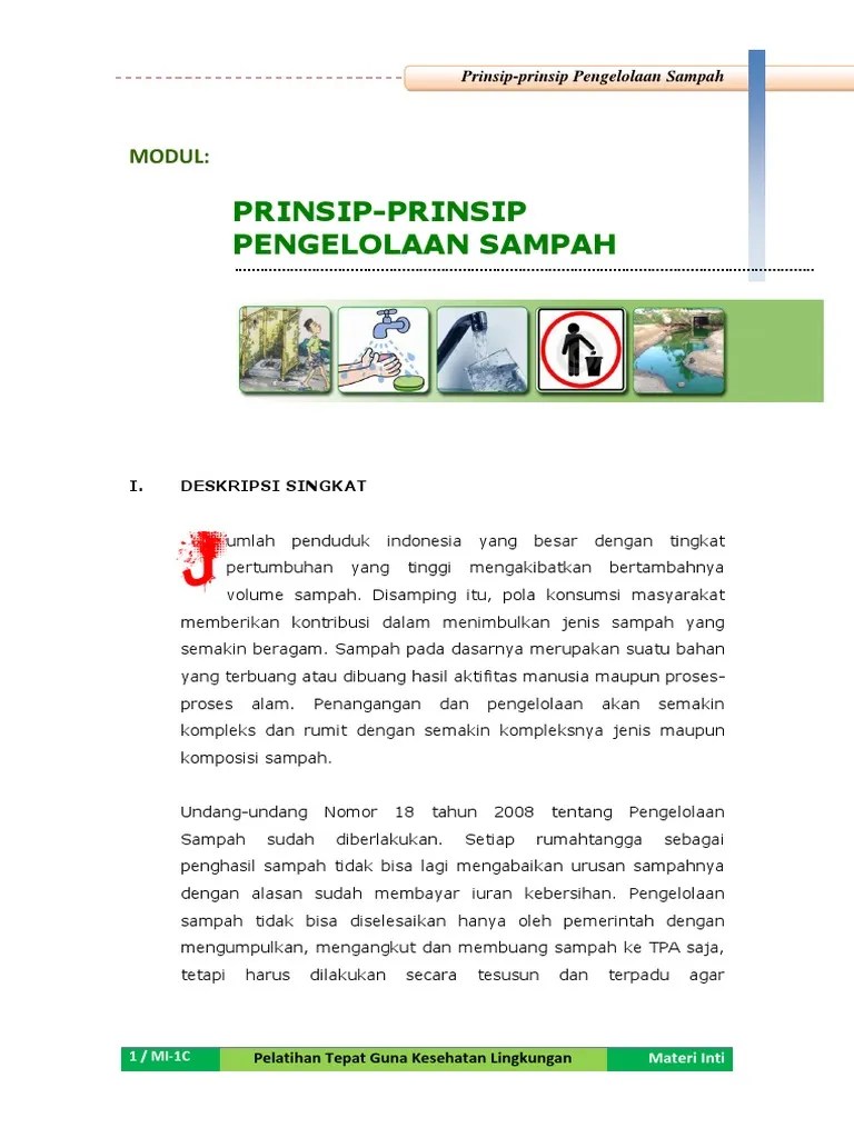 Modul Prinsip Pengelolaan Sampah | PDF