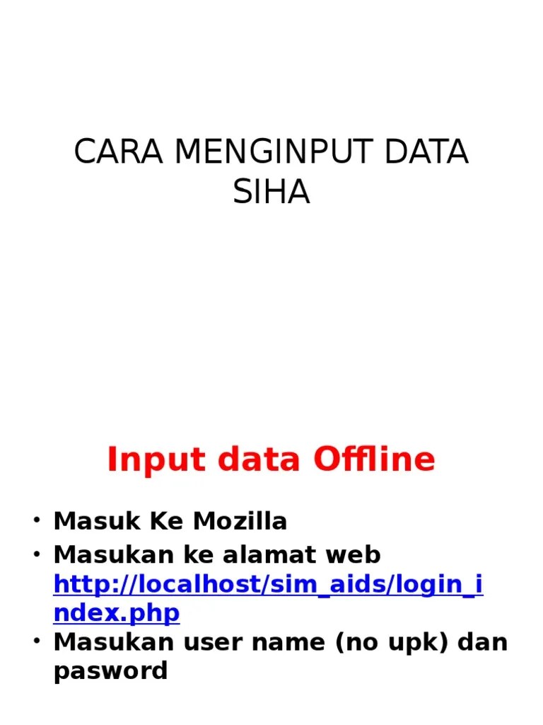 Cara Menginput Data Siha | PDF