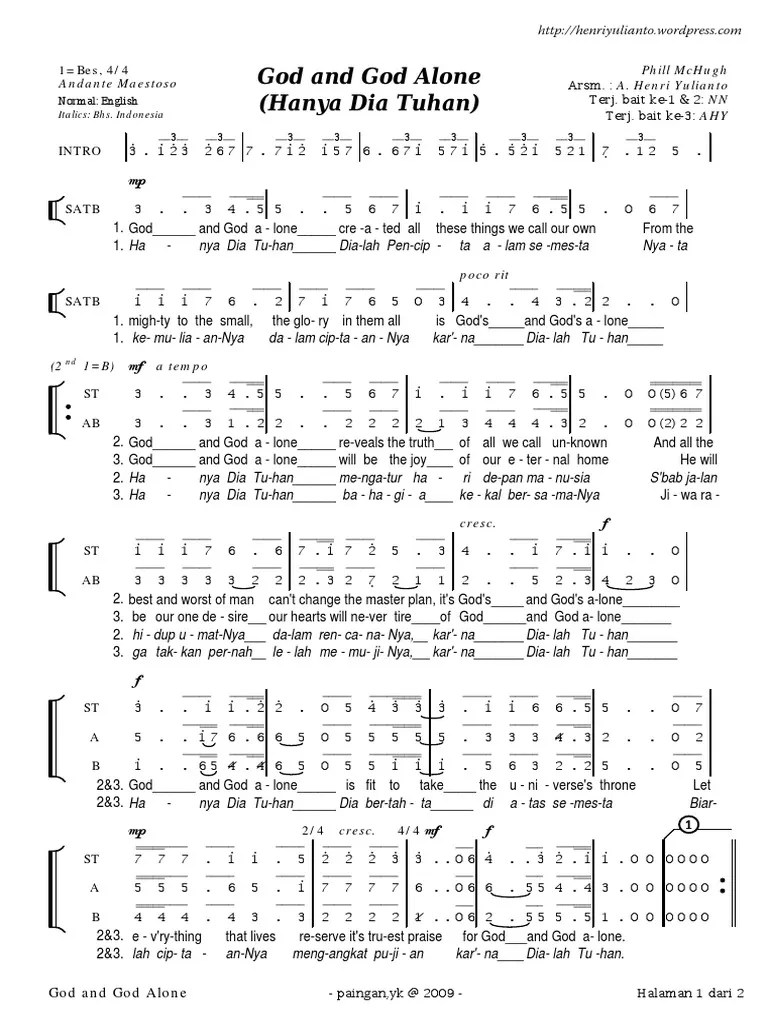 godandgodalone.pdf Musical Notation Musical Compositions