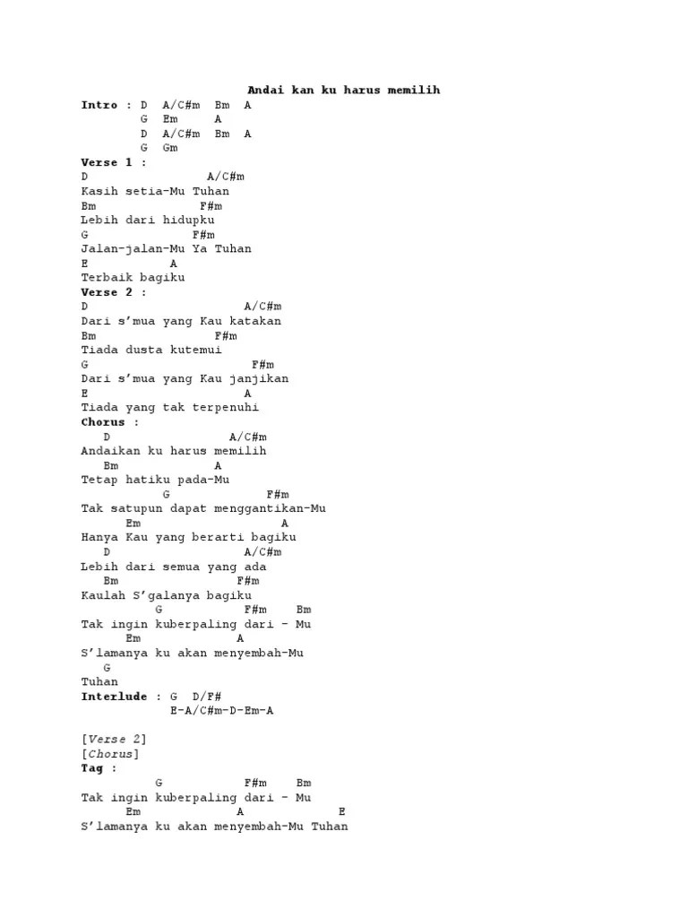 Lirik & Kunci Gitar Lagu Rohani