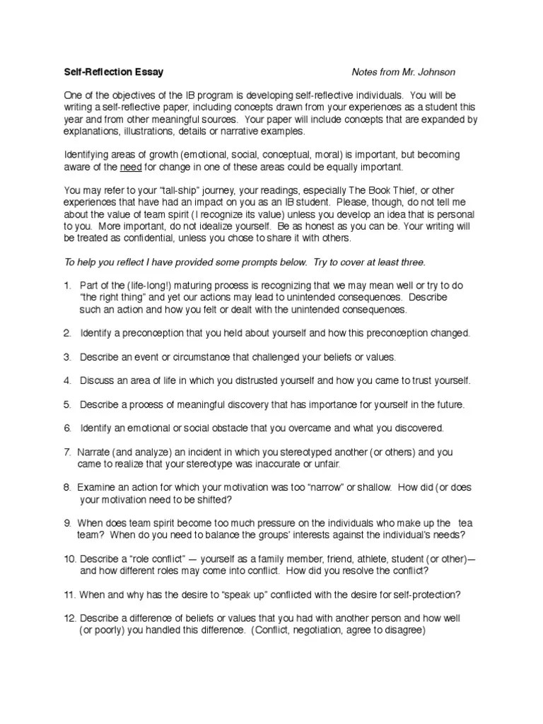 selfreflection essay gr 8 Stereotypes Motivation