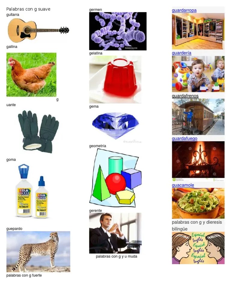 Palabras Con g Suave