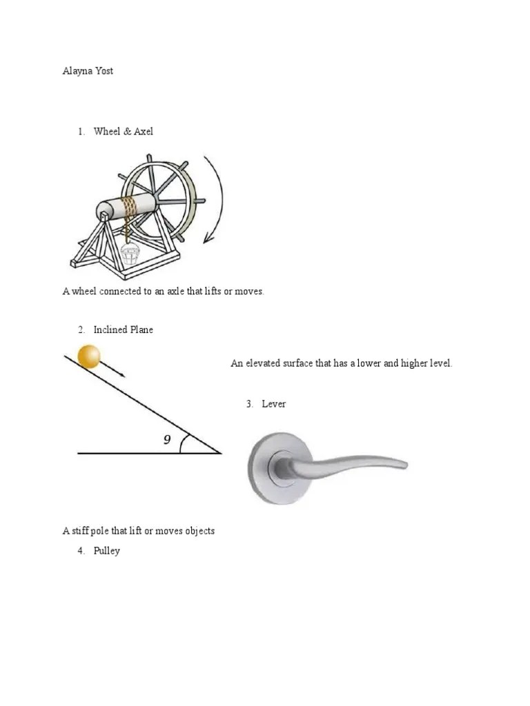 Simple Machines Webquest Alayna | PDF