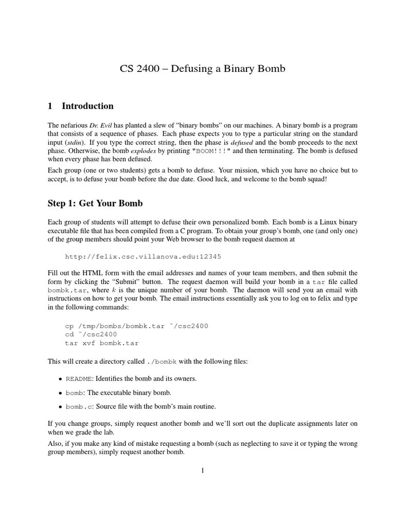 Bomb Lab PDF String Science) Assembly Language
