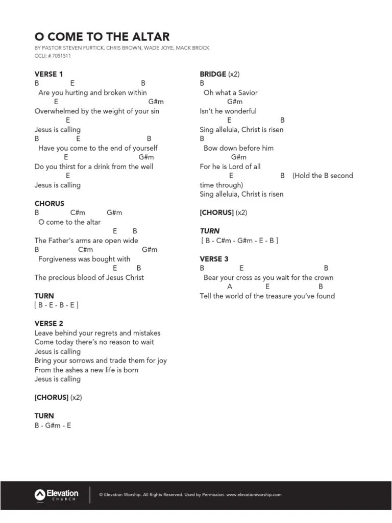 O Come To The Altar Chords PDF PDF Christian Behaviour And