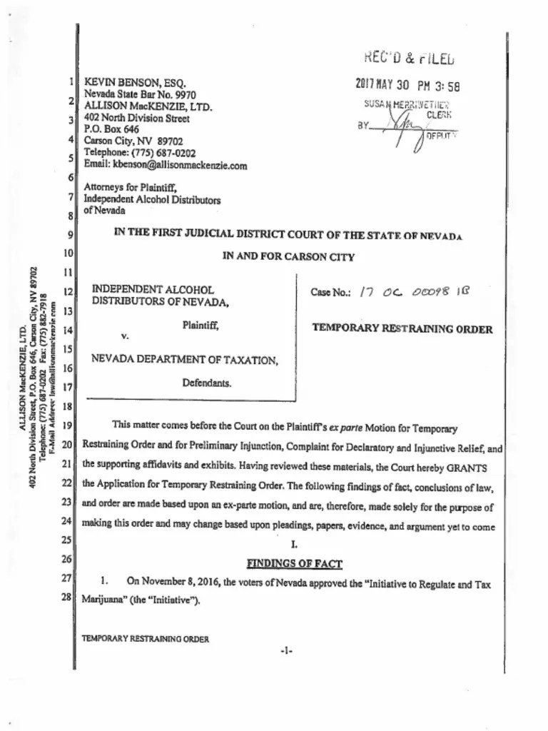 Temporary Restraining Order