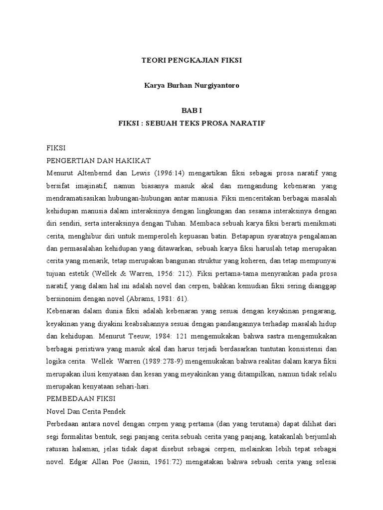 Buku Teori Pengkajian Fiksi Karya Burhan Nurgiyantoro