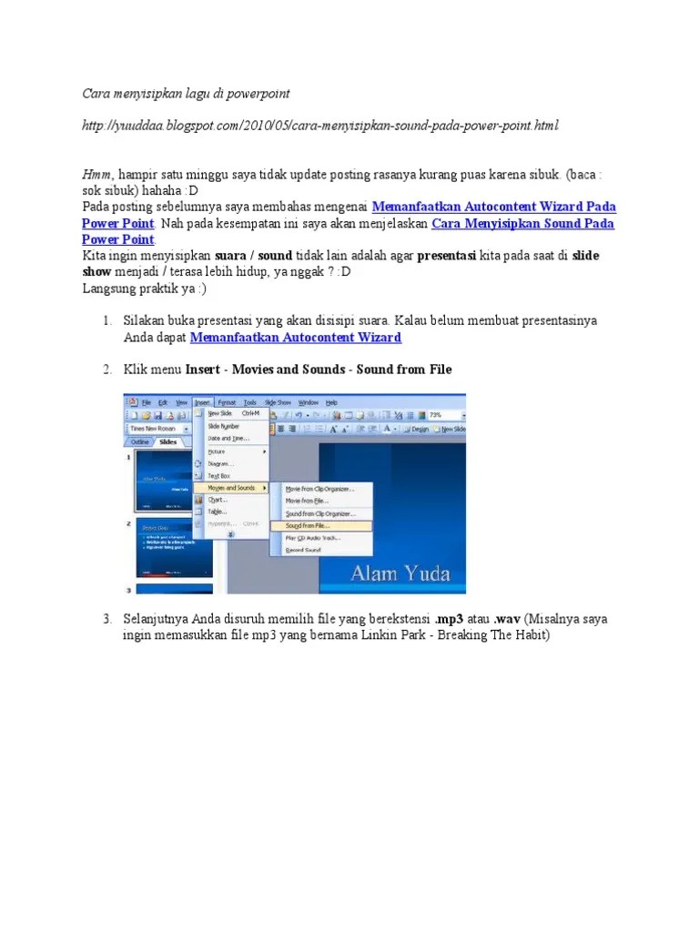 Cara Menyisipkan Lagu Di Powerpoint