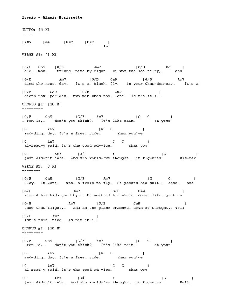 Ironic Alanis Morissette Songs Musical Compositions