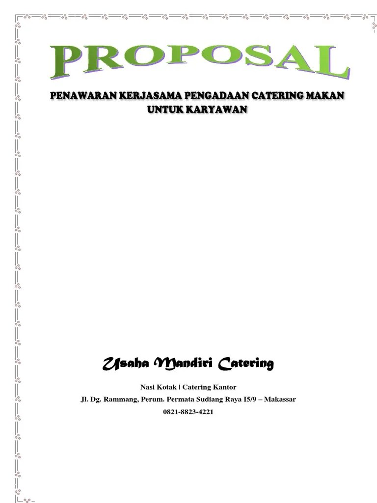 Contoh Proposal Penawaran Catering Ke Perusahaan - Kumpulan Contoh Surat Dan Soal Terlengkap