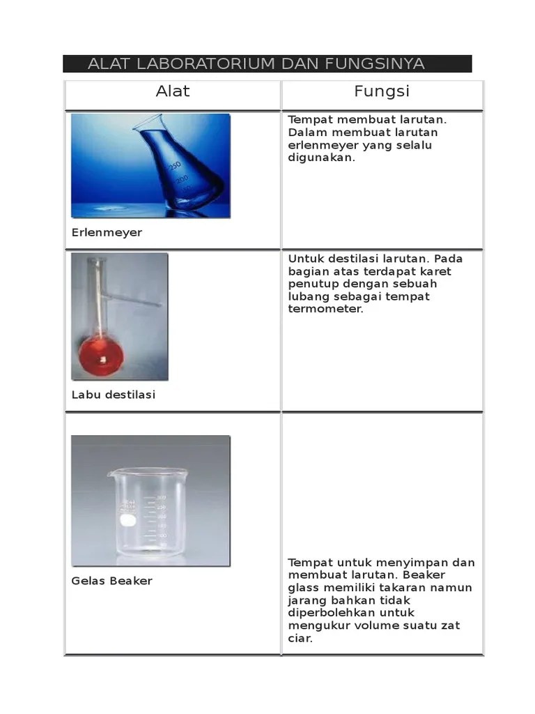 Alat Alat Laboratorium Dan Fungsinya Doc Berbagai Alat