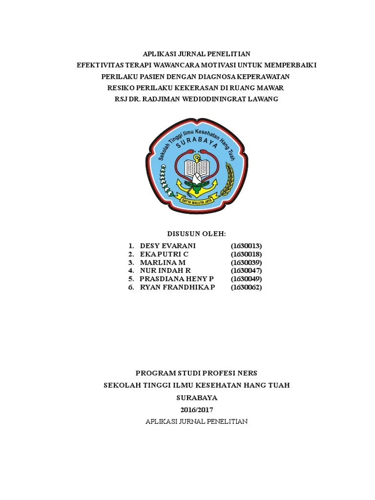 Laporan Aplikasi Jurnal Keperawatan Jiwa Mawar PDF