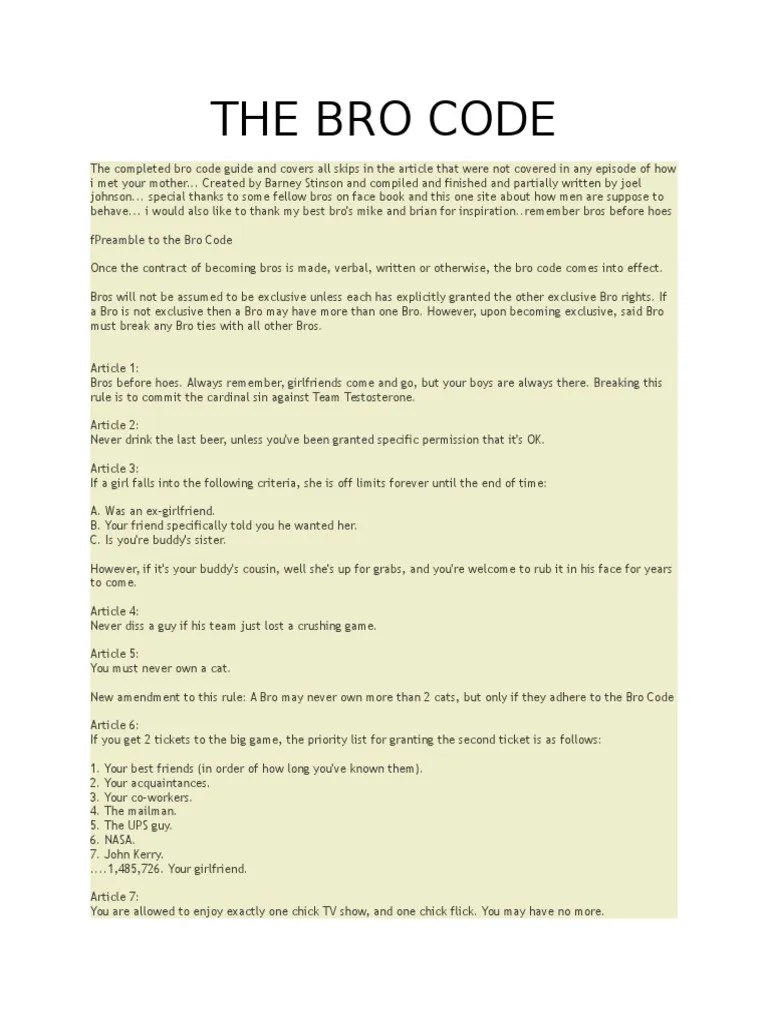 The Bro Code PDF World Wide  & 