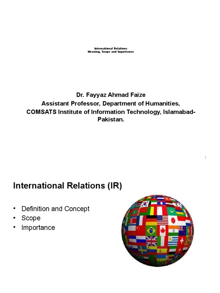 1. IR meaning, scope and importance.pptx International Relations