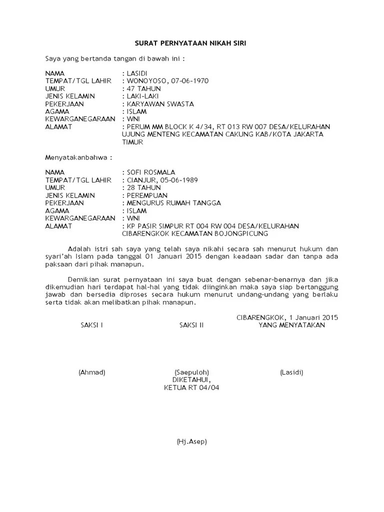 Lesti kejora dan rizki billar mengaku sebelumnya telah nikah siri. Surat Nikah Siri Dari Penghulu 2020 Surat Nikah Siri Atau Buku Nikah Siri Di 2020 Kelahiran Agama Pernikahan Oke Langsung Saja Tidak Usah Berpanjang Lebar Dibawah Ini Merupakan Contoh Contoh