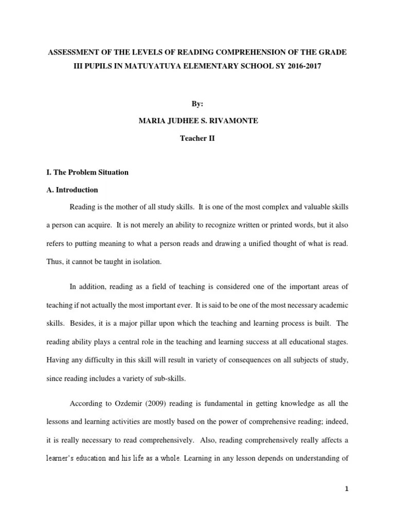 Action Research in Reading Reading Comprehension Teachers