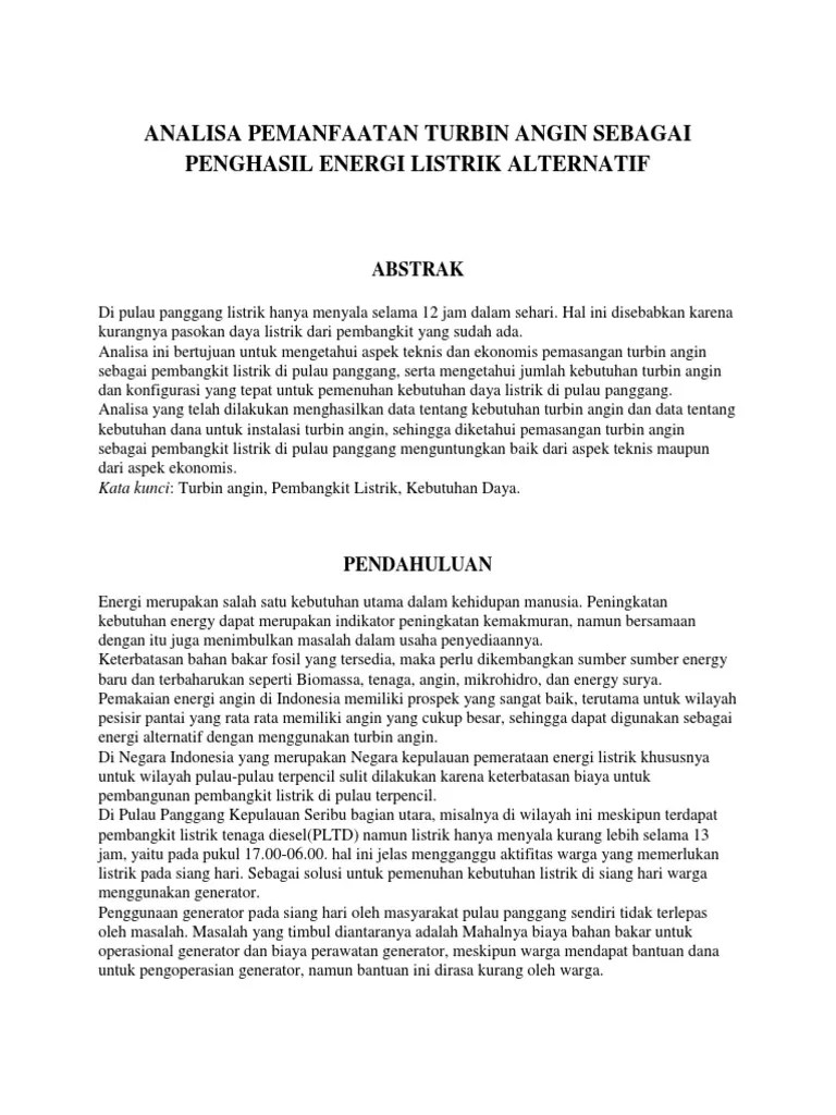 Contoh Jurnal Tentang Energi Angin