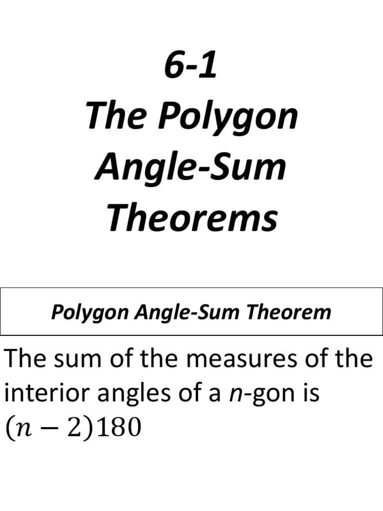 61 The Polygon AngleSum Theorems PDF