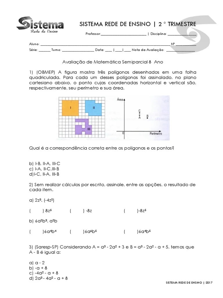 Av Sp 8 Ano Mat 2º Trim 17 Política da Direita Sistema