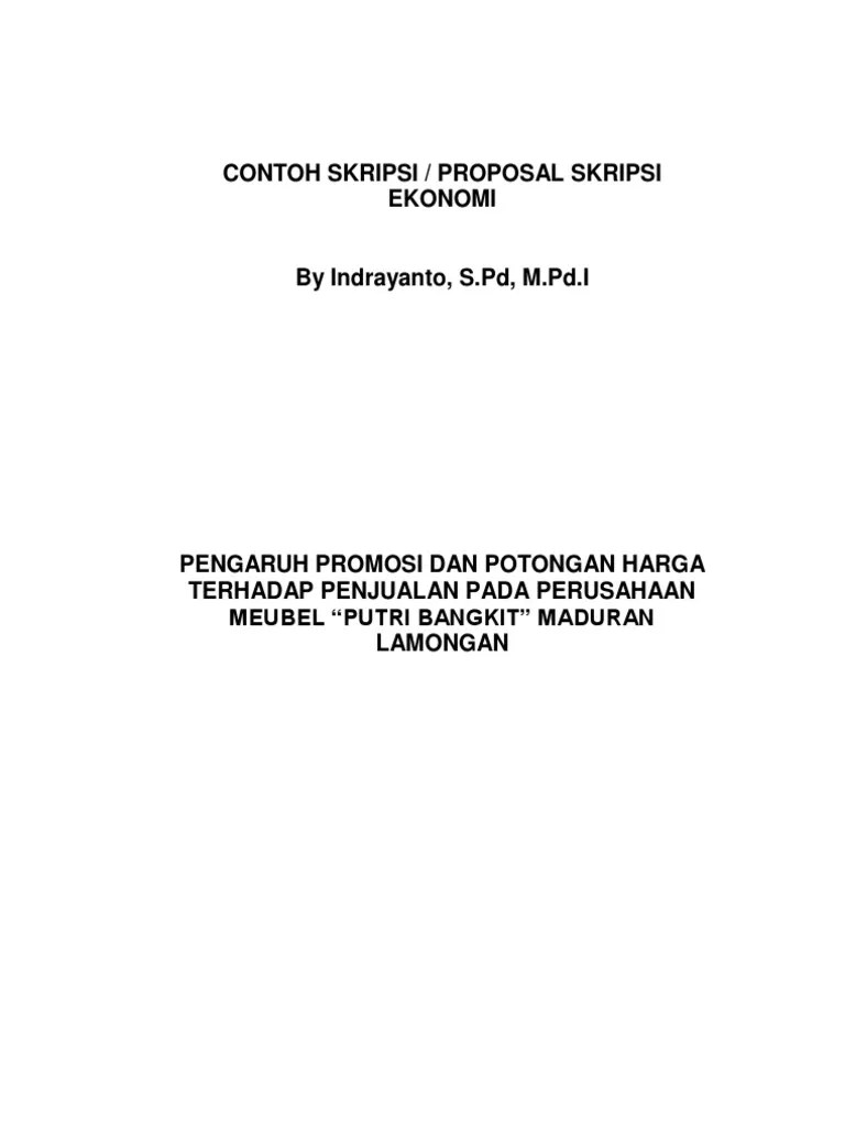 Contoh Skripsi Ekonomi-1 | Pdf