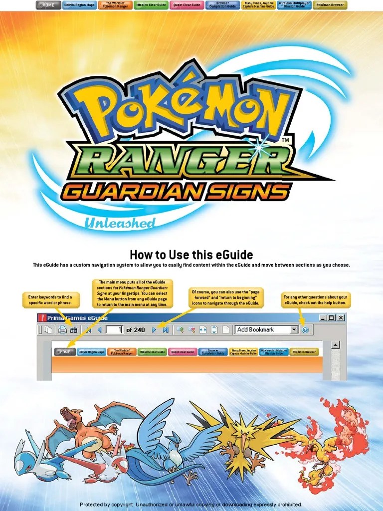 Pokemon Ranger Guardian Signs Official Game Guide Unleashed Pokémon