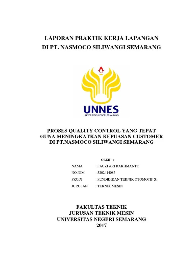 Contoh Laporan Pkl Teknik Mesin Seputar Laporan