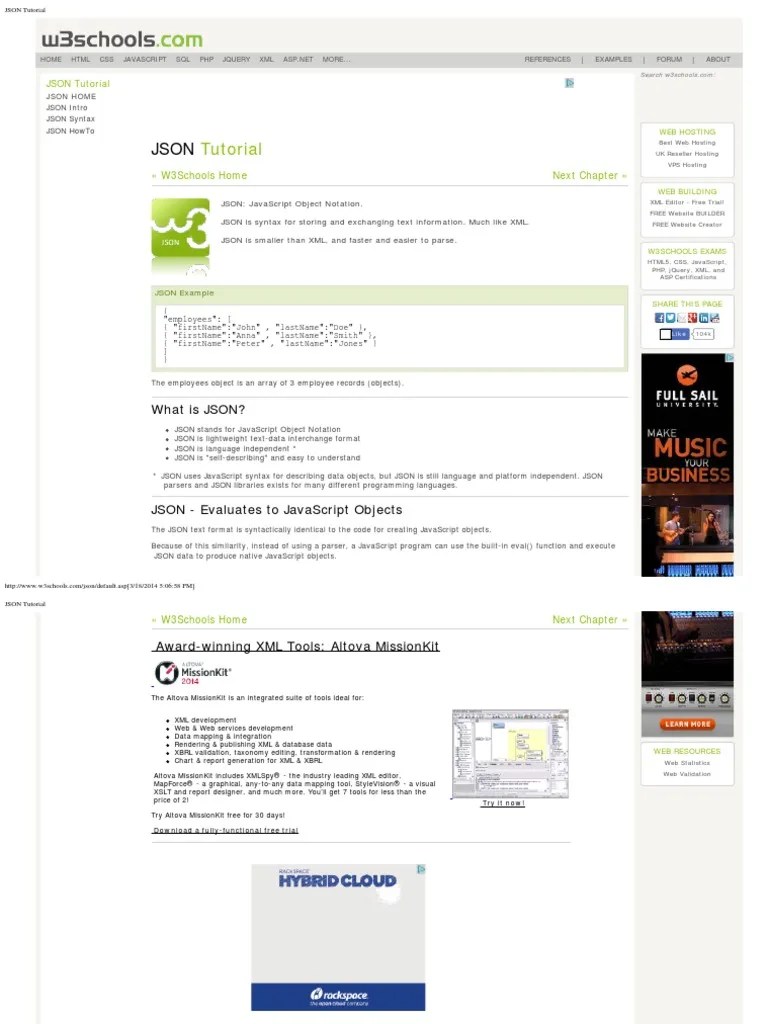 JSON Tutorial Json Java Script