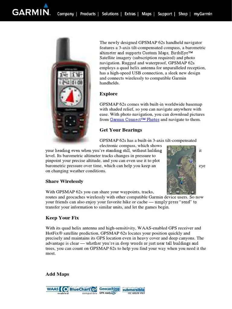 GPS Garmin 62s | PDF | Computing | Science