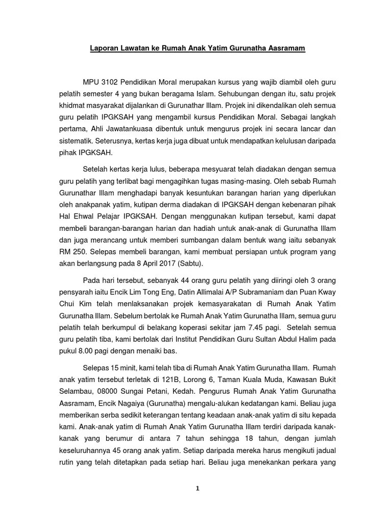 Lawatan ini diadakan pada 15hb april 2010. Laporan Lawatan Ke Rumah Orang Tua Tolop