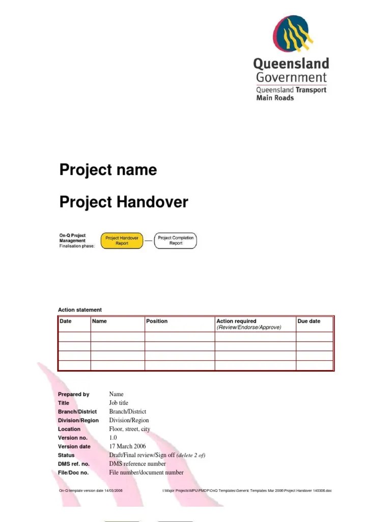 Project Handover Document Stakeholder (Corporate) Double Click