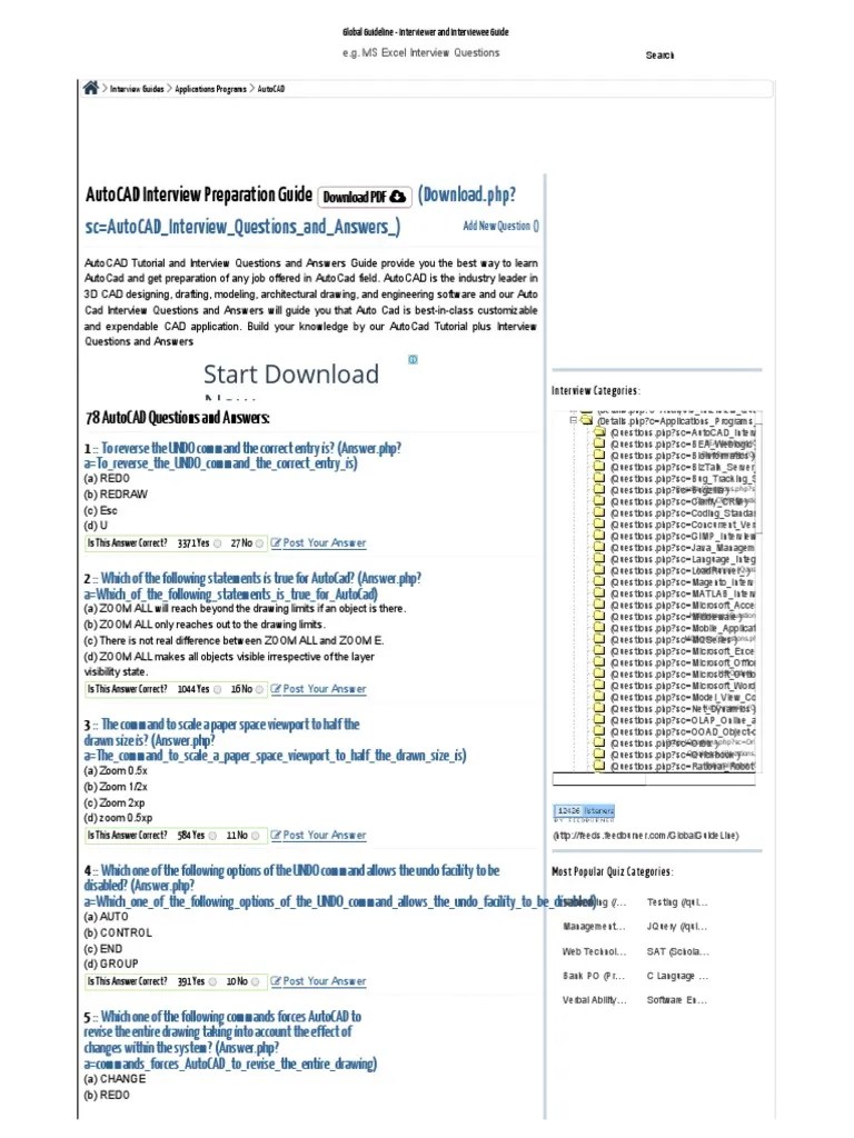 78 AutoCAD Interview Questions and Answers | Auto Cad | Command Line