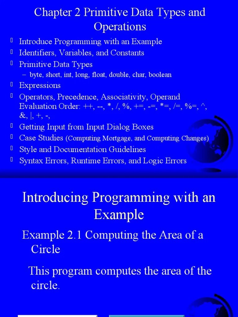 Byte, Short, Int, Long, Float, Double, Char, Boolean PDF Languages