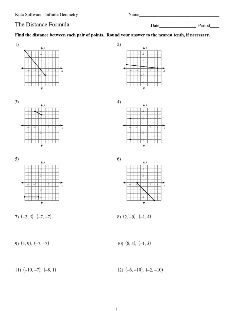 Distance Between Two Points Worksheet With Answers - Ivuyteq