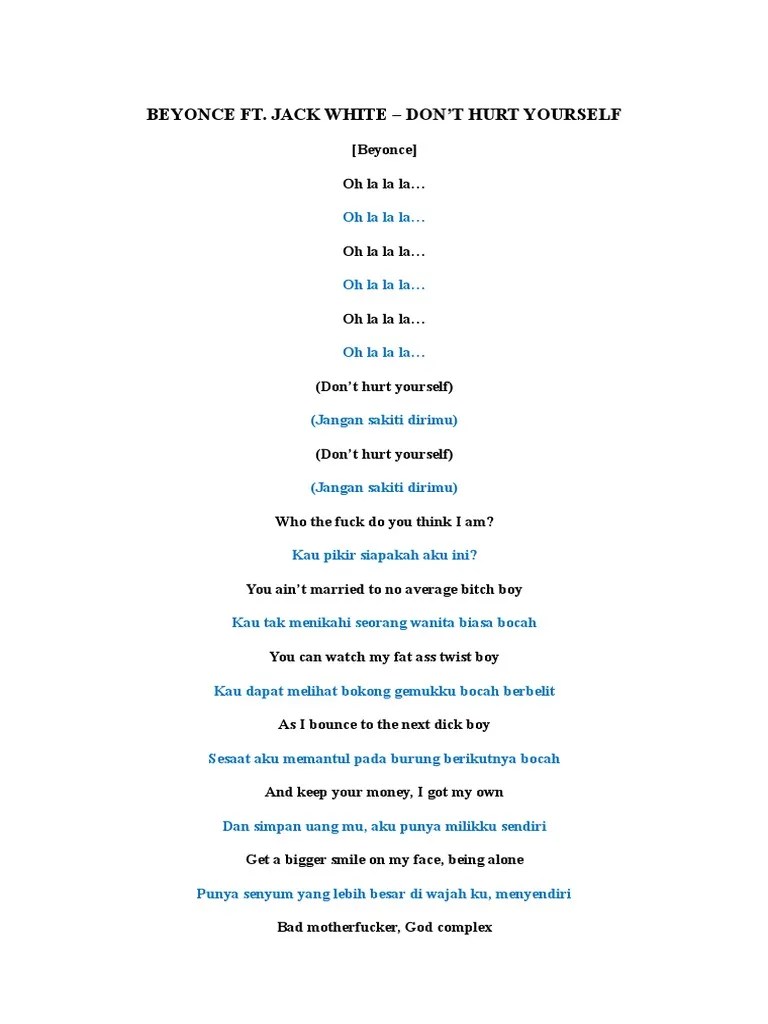 Judul Lagu Dont Hurt Yourself Dan Terjemahan | PDF
