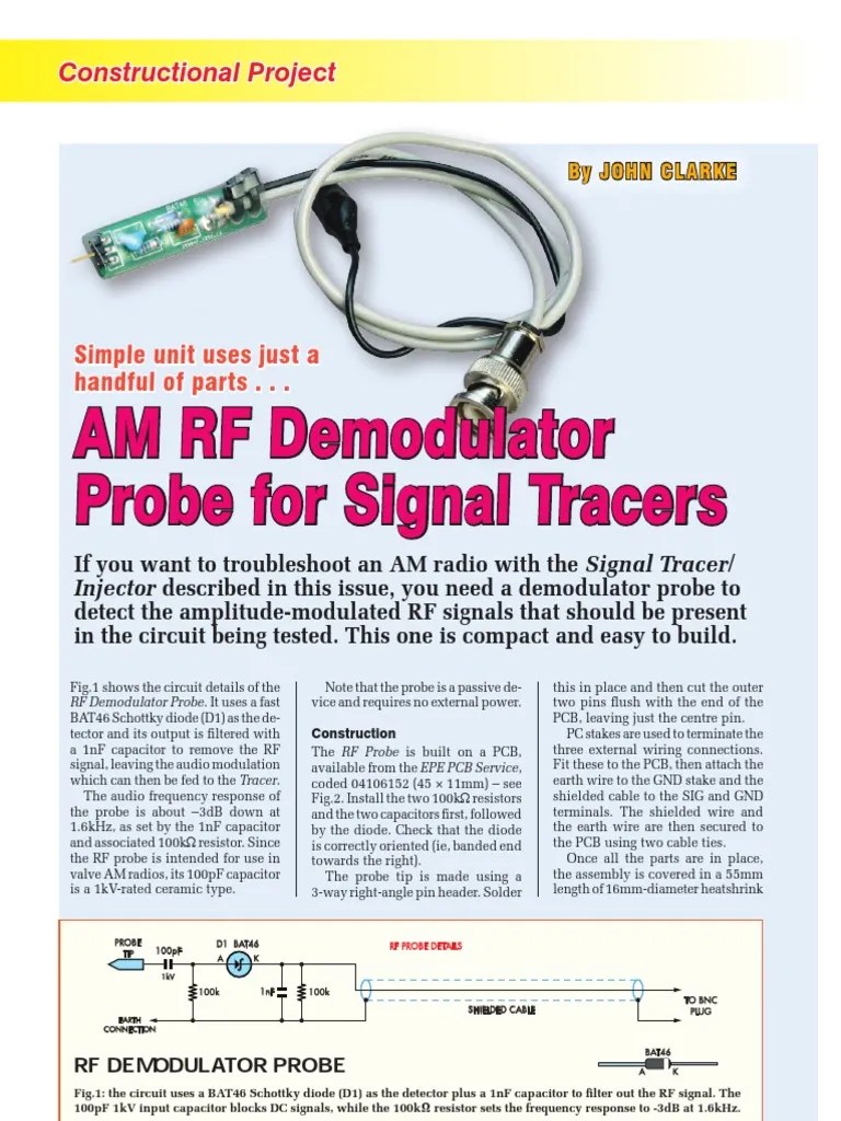 RF Probe For Signal Tracers | PDF | Electrical Connector | Printed