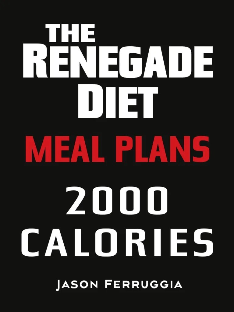 Renegade Diet Meal Plan 2000 Menu Coconut