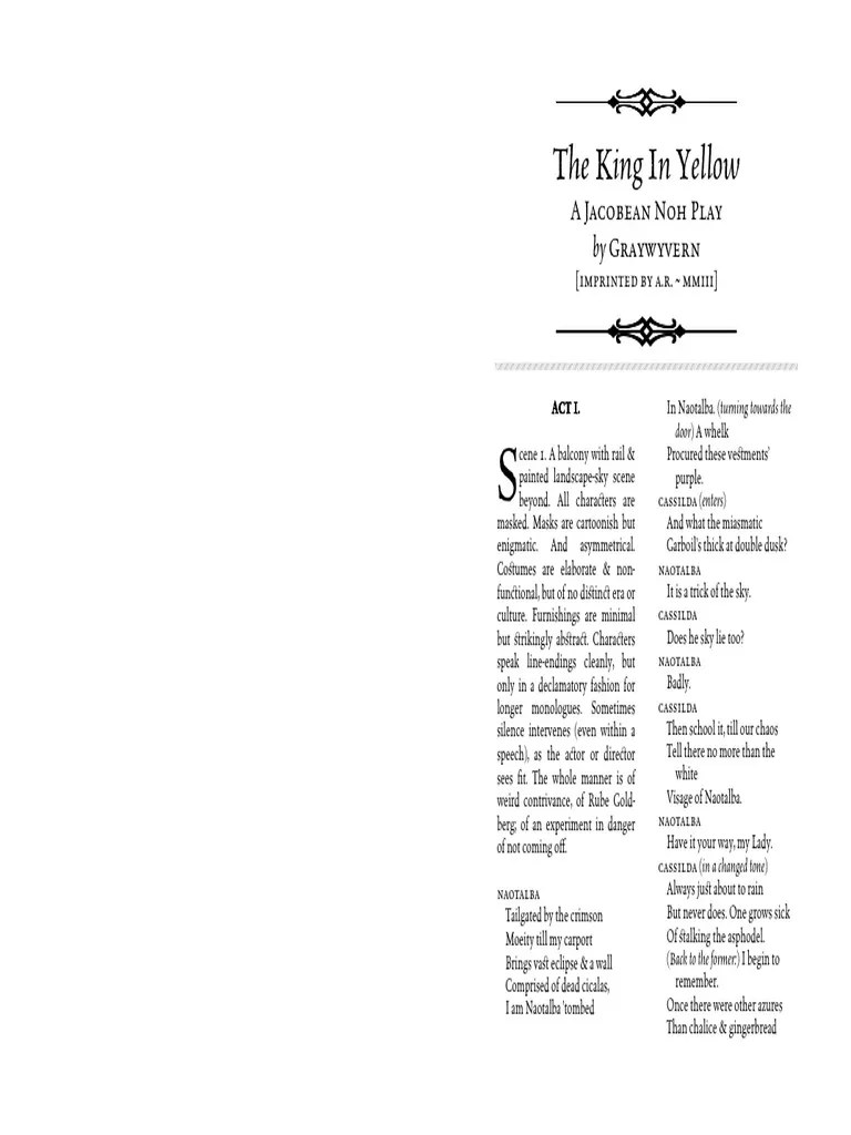 The King in Yellow by Graywyvern Imprinted by A.R PDF