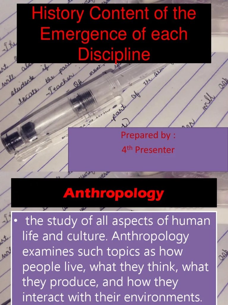History Content of The Emergence of Each Discipline PDF