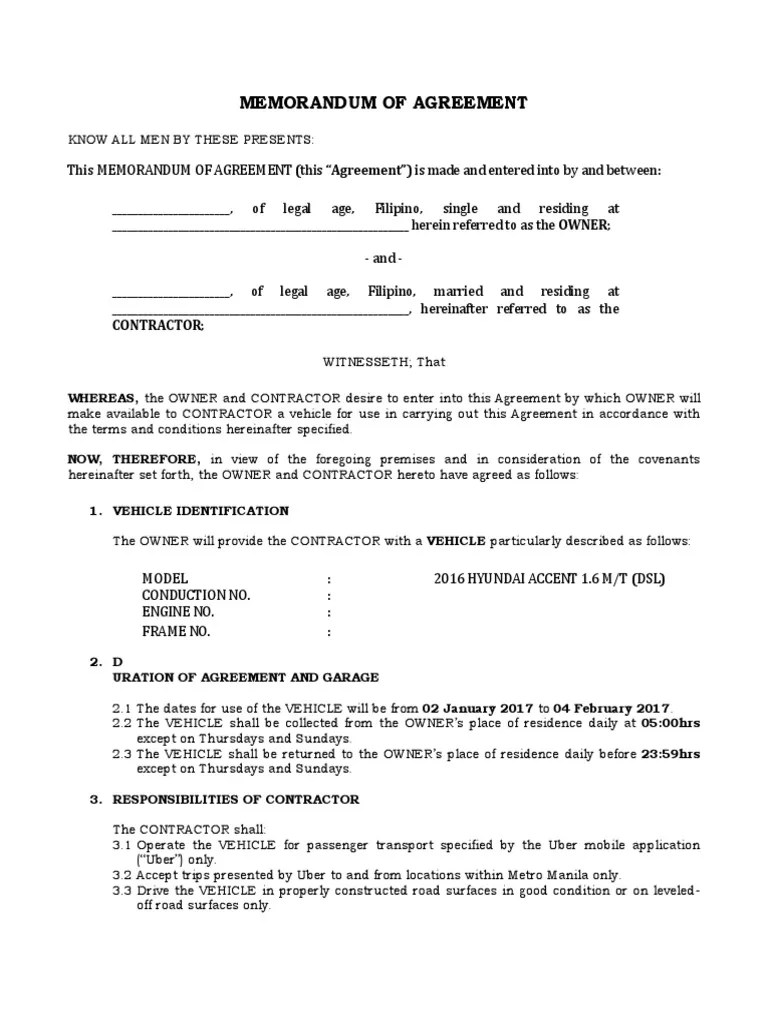Uber Contract Template Independent Contractor Damages