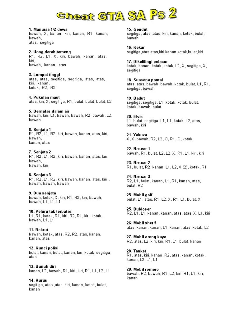Cheat Gta Ps2 Kunci Polisi - Revisi Id