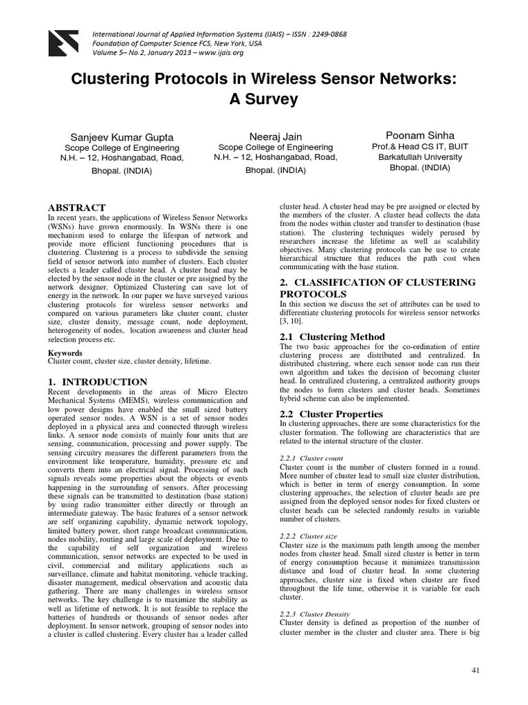 Clustering Protocols in Wireless Sensor Networks A Comprehensive