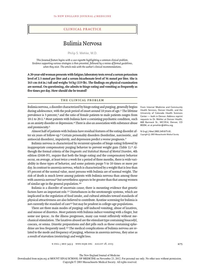 CBT Bulimia Nervosa Bulimia Nervosa Binge Eating Disorder