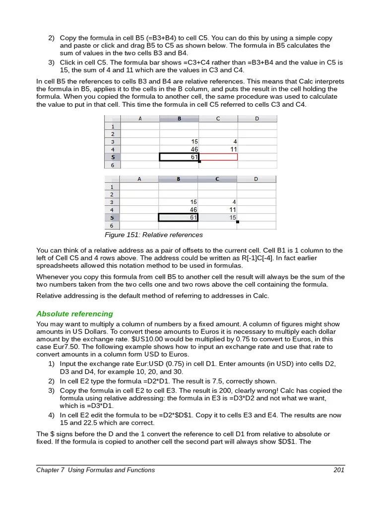 Understanding Relative, Absolute, and Mixed Cell References PDF