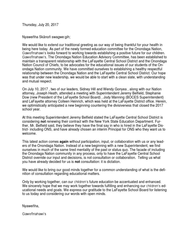 Letter to School Board Politics Free 30day Trial Scribd