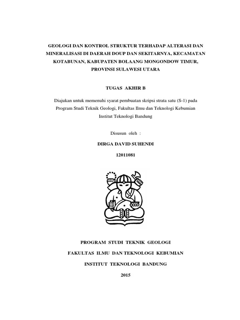 Cover Tugas Akhir Teknik Geologi Itb | Pdf